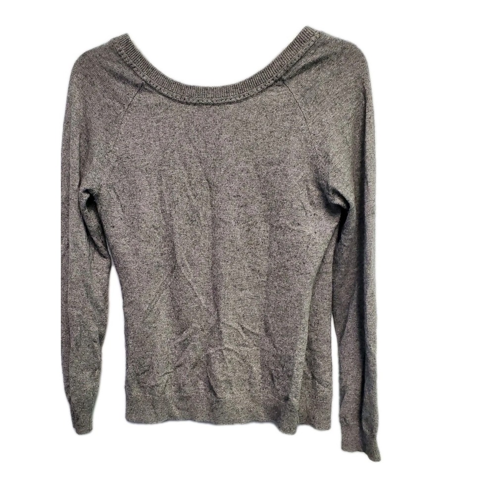 Trina Turk Women's Silk Cashmere Blend Gray Sweater Small Crossover Back Classic